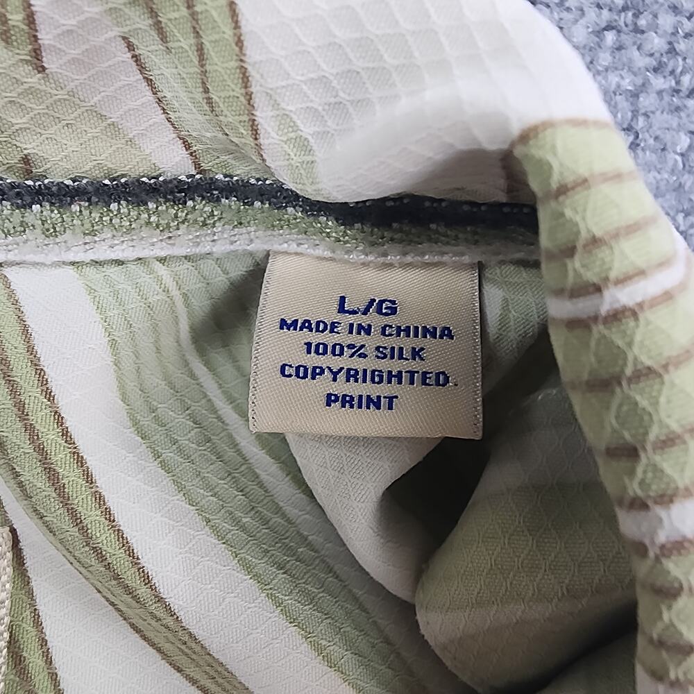 Tommy Bahama Shirt Mens Large Tan Tropical Silk Hawaiian Button Up Loop Collar - Picture 4 of 16